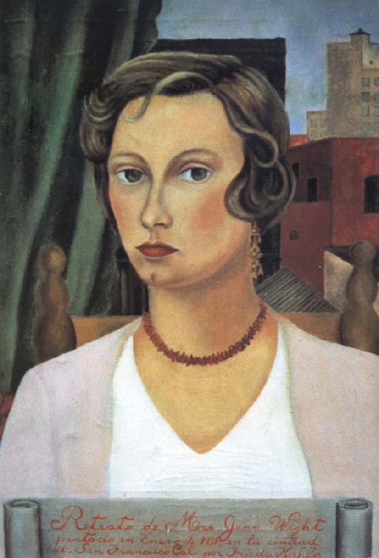 Frida Kahlo Portrait of Mrs.Jean Wight oil painting picture